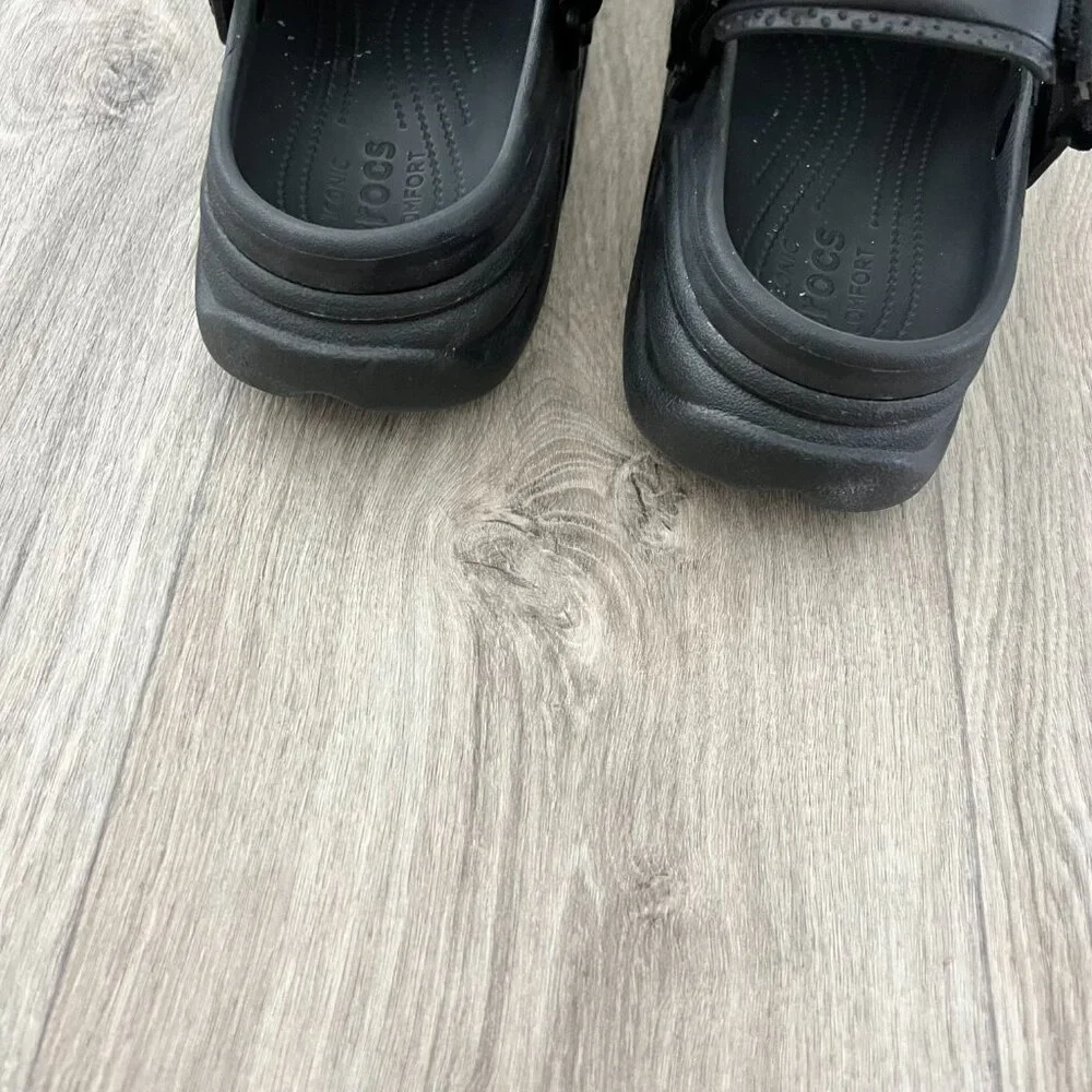 Crocs Men's 13 Black Iconic Comfort Clogs Slingback Adjustable Strap - Picture 7 of 11